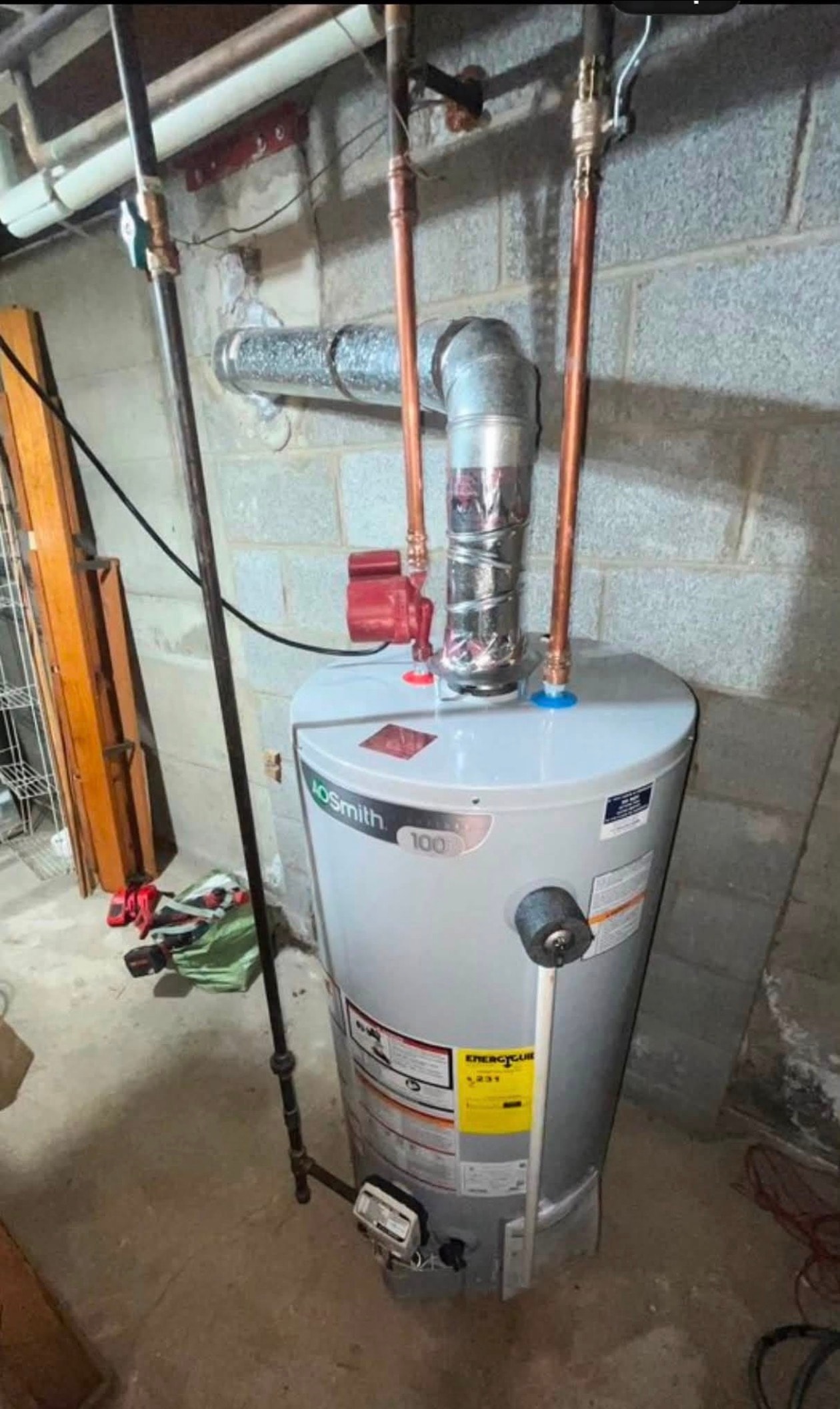 A.O. Smith 100-gallon water heater installation — Buffalo NY