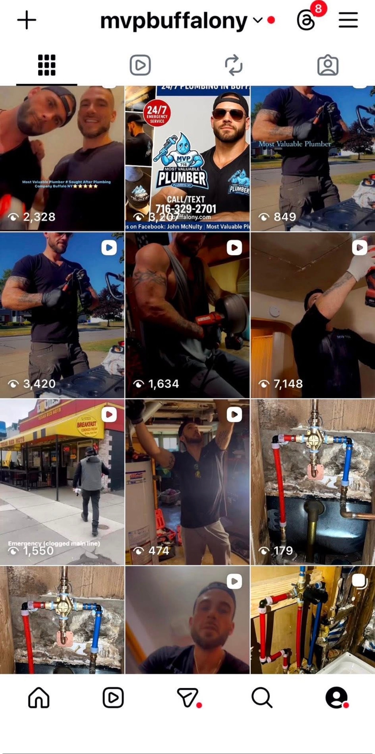 @mvpbuffalony Instagram feed — real plumbing jobs in Buffalo NY